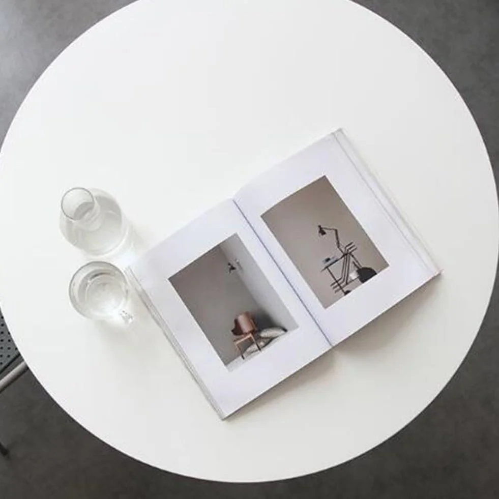 Nowoczesny okrągły stół jadalny 50/60/70/80/90 cm biały MDF Top Design cokół mały stół kuchenny i jadalnia stylowe meble do salonu
