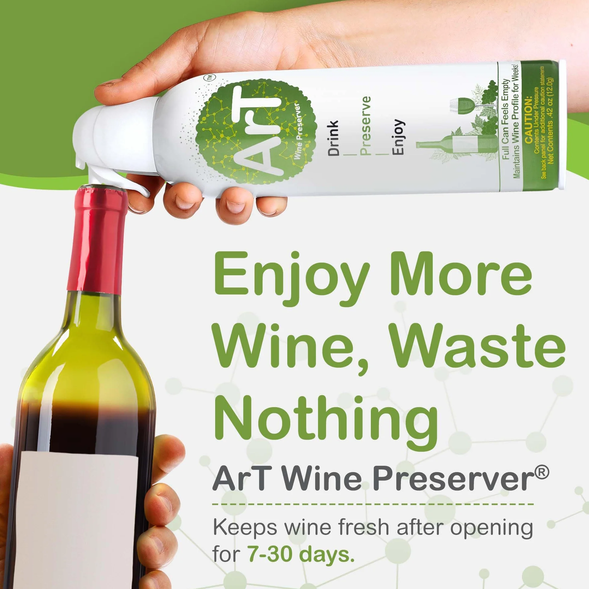 ArT Wine Preserver | Ciesz się winem - dłużej | Argon Wine Saver (4 sztuki)