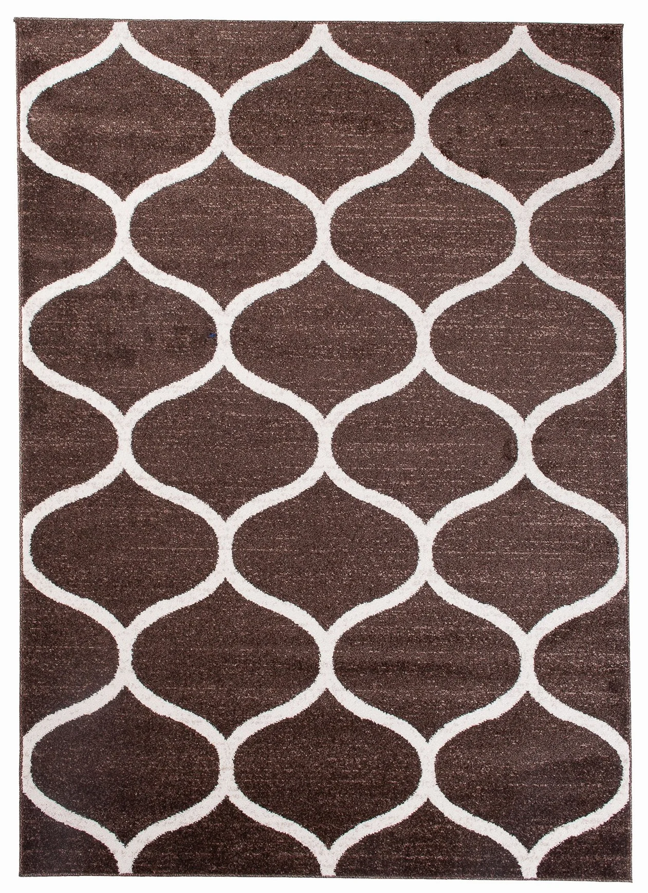 Tapiso Sari dywan z krótkim włosiem, ciemnobrązowy, kremowy, geometryczny, marokański, wzór melanżowy, do salonu, sypialni, Ökotex 220 x 320 cm