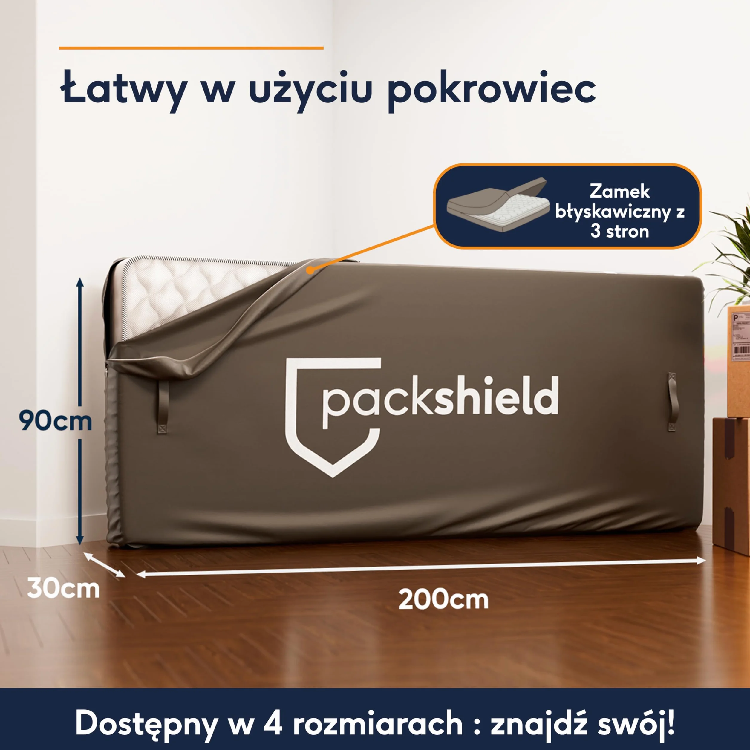 Pokrowiec ochronny na materac 90x200cm do przeprowadzki i przechowywania - pokrowiec na materac - 100% wodoodporny pokrowiec na materac Oxford z 4 uchwytami do łatwego przenoszenia - Dostępne 8