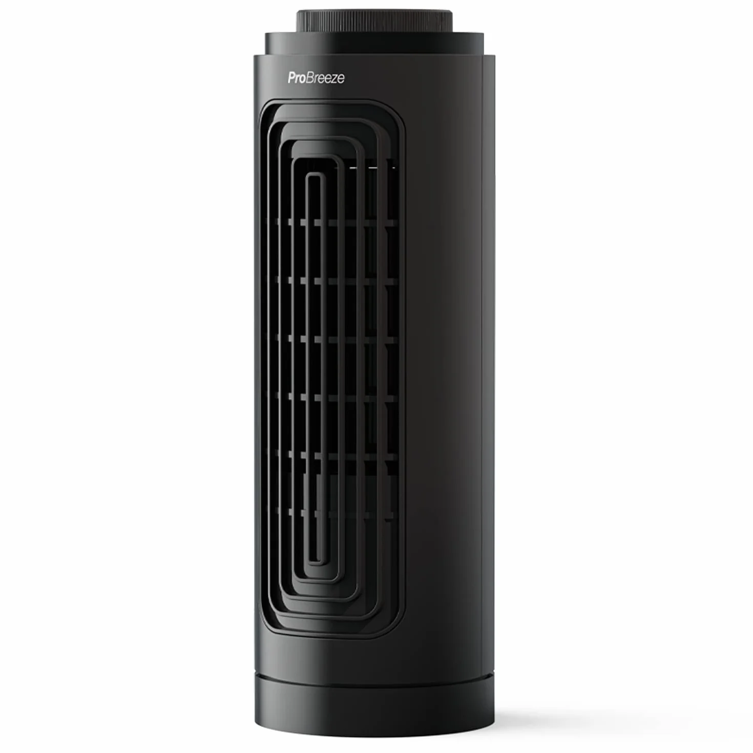 Pro Breeze Mały Wiatrak Stołowy, Mini Wentylator na Biurko, Biurowy Chłodzący Cichy Mocny, Wysokość 32cm, z Automatyczną Oscylacją 70°, Wieżowy Kolumnowy do Sypialni Gabinetu Biura, 45W, Czarny