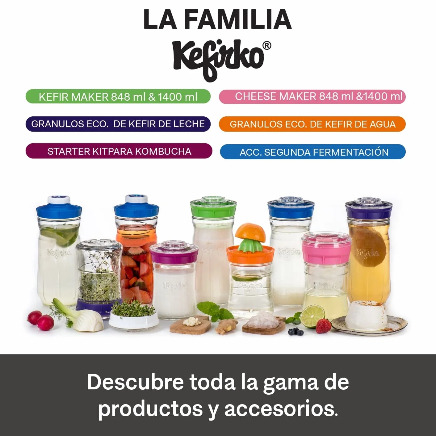 KEFIRKO Cheese Maker – idealny zestaw do przygotowywania domowego sera kefirowego, zestaw serów i książeczka z przepisami do pobrania w formacie PDF | 1,4 l | BPA Free | zielony