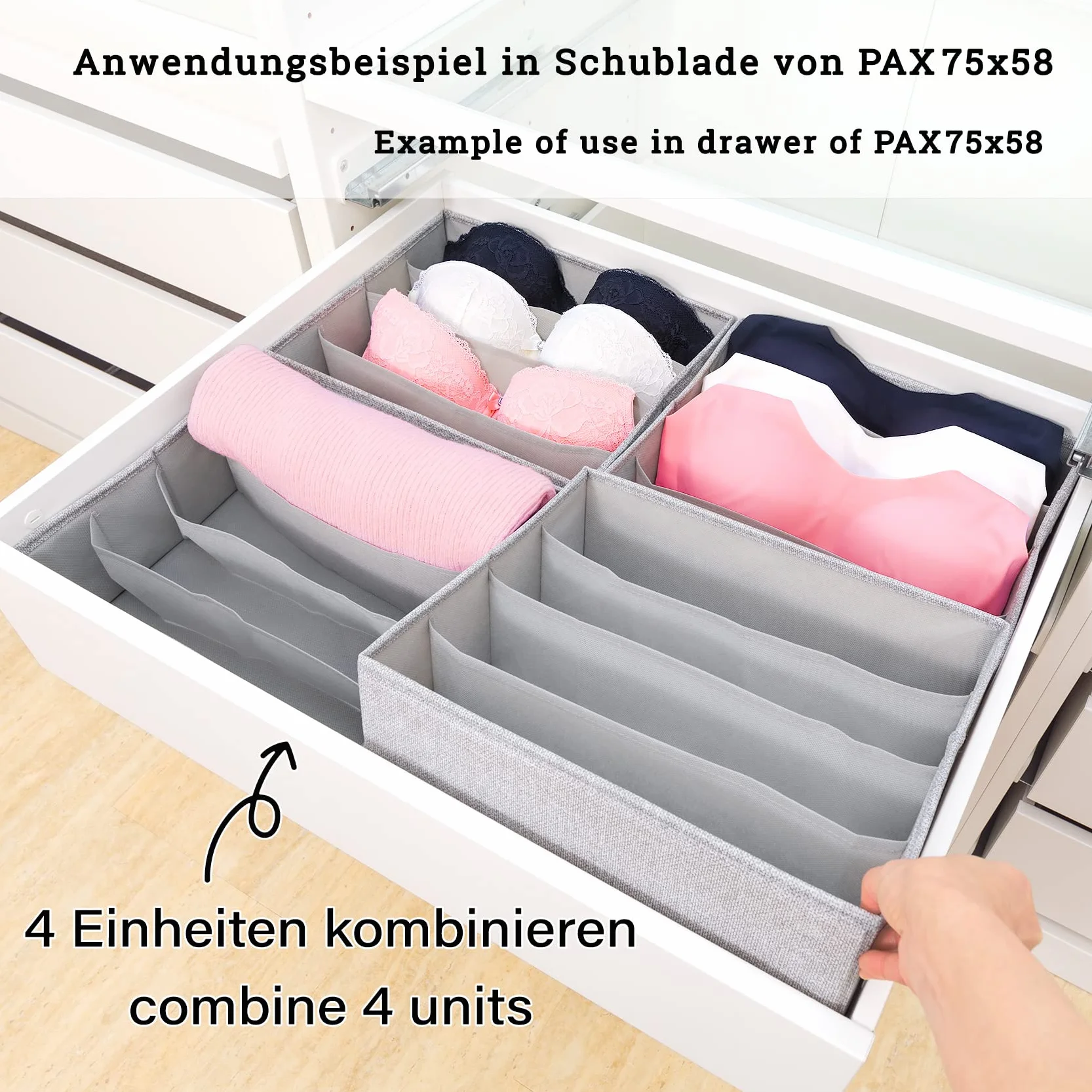 SIMPLE JOY Organizer do biustonoszy do szafy Ikea PAX 75