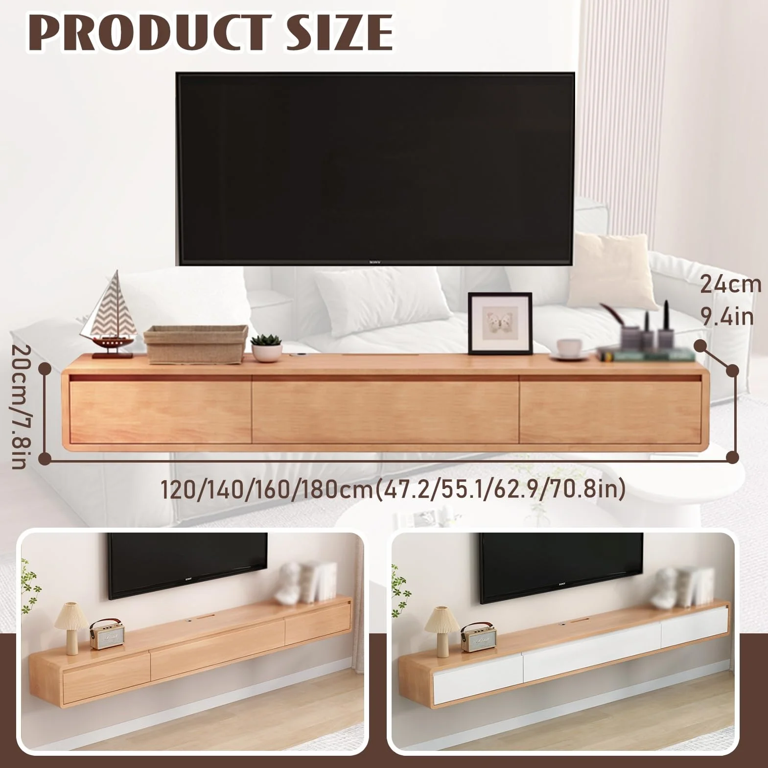 Naścienna szafka pod telewizor mały apartament rozrywka półka z szufladami do przechowywania nowoczesna podstawka pod telewizor do salonu i sypialni 160 cm biała konsola multimedialna