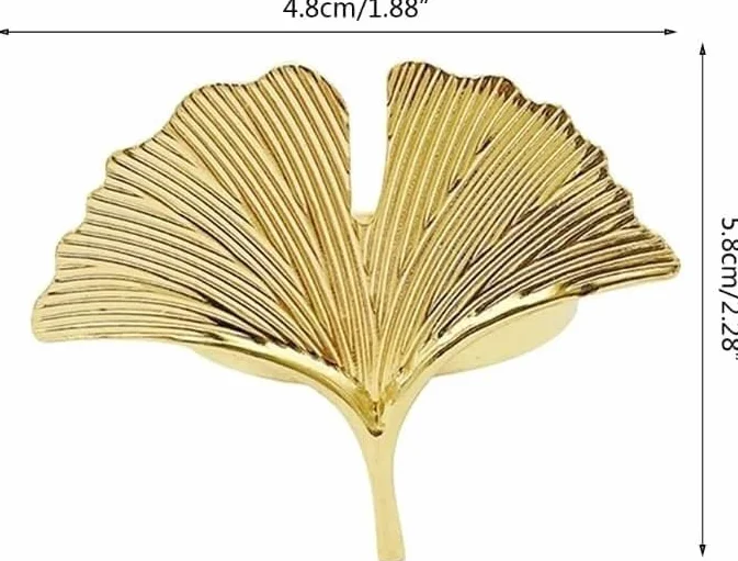 6pcs Ginkgo Leaves Napkin Rings Buckle Holders for Wedding Party Dinner Table Decoration Rose Gold