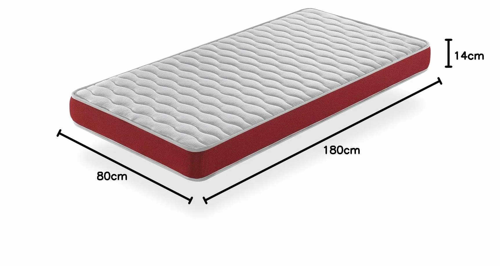 Oddychający materac piankowy 80X180 Velvet, Wysokość 14 cm, ergonomiczny i adaptacyjny
