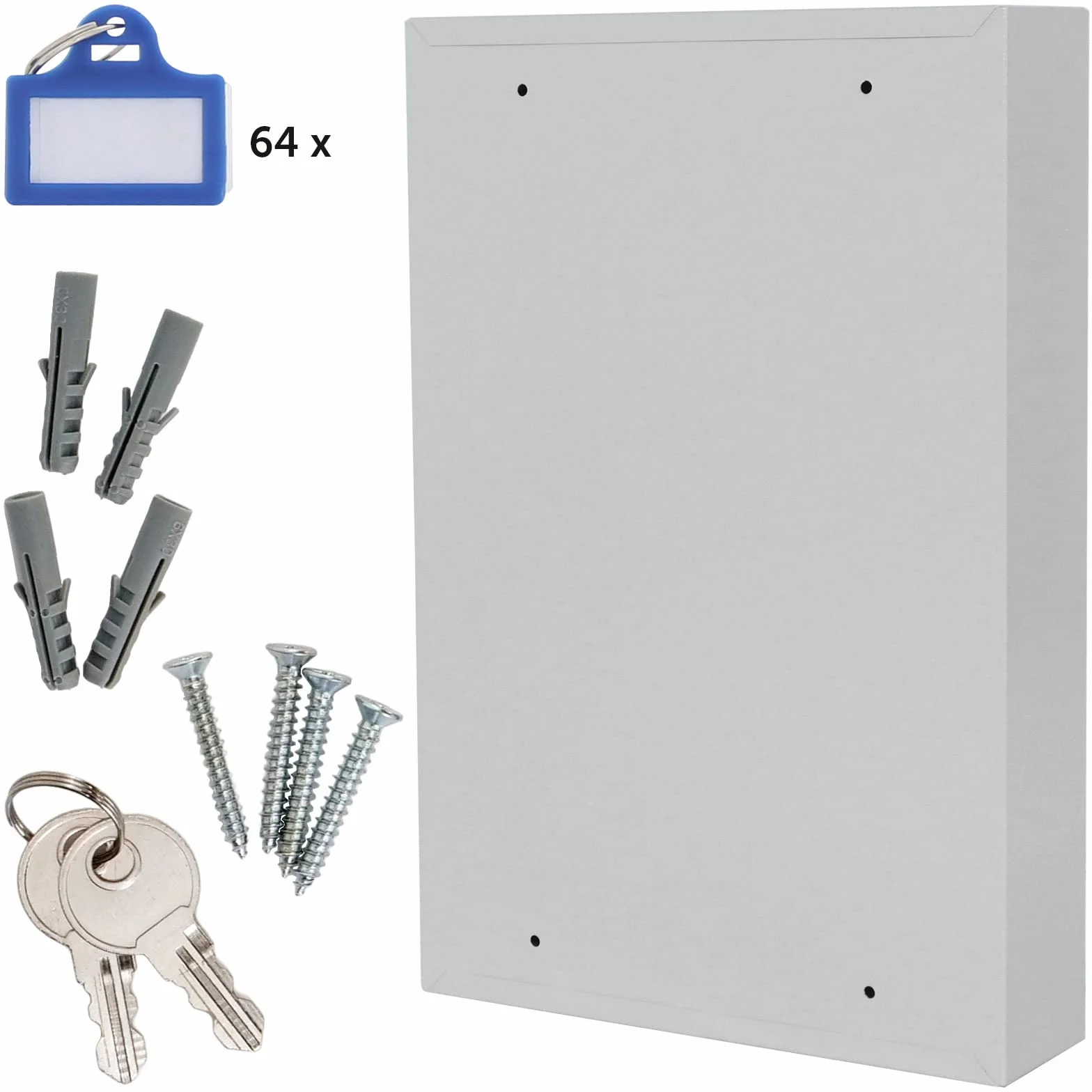 Rottner Szafka na klucze S 64 zamek elektroniczny 64 breloczek do kluczy gratis listwa z haczykami regulowana wraz z materiałem mocującym