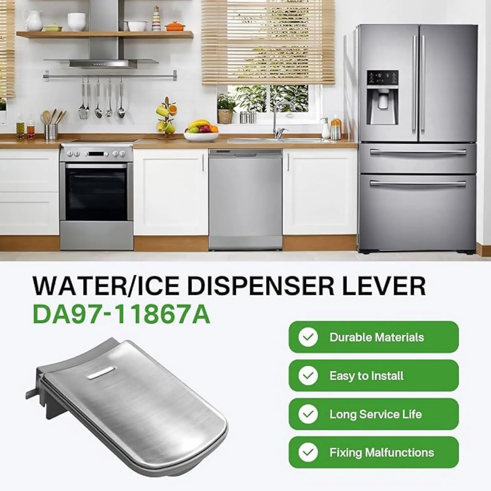 TECKEEN DA97-11867A Zapasowy zestaw dźwigni dozownika lodówki do lodówki Samsung RF25HMEDBWW/AA-00, RF25HMEDBWW/AA-01
