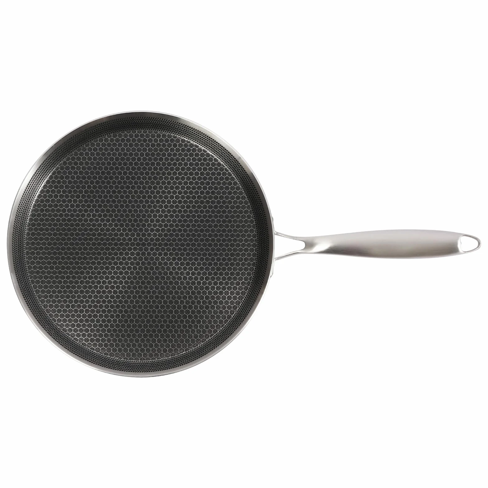 Patelnia do naleśników z powłoką nieprzywierającą, 28 cm, ze stali nierdzewnej, indukcyjna pancake o strukturze plastra miodu, uchwyt ze stali nierdzewnej, patelnia do naleśników