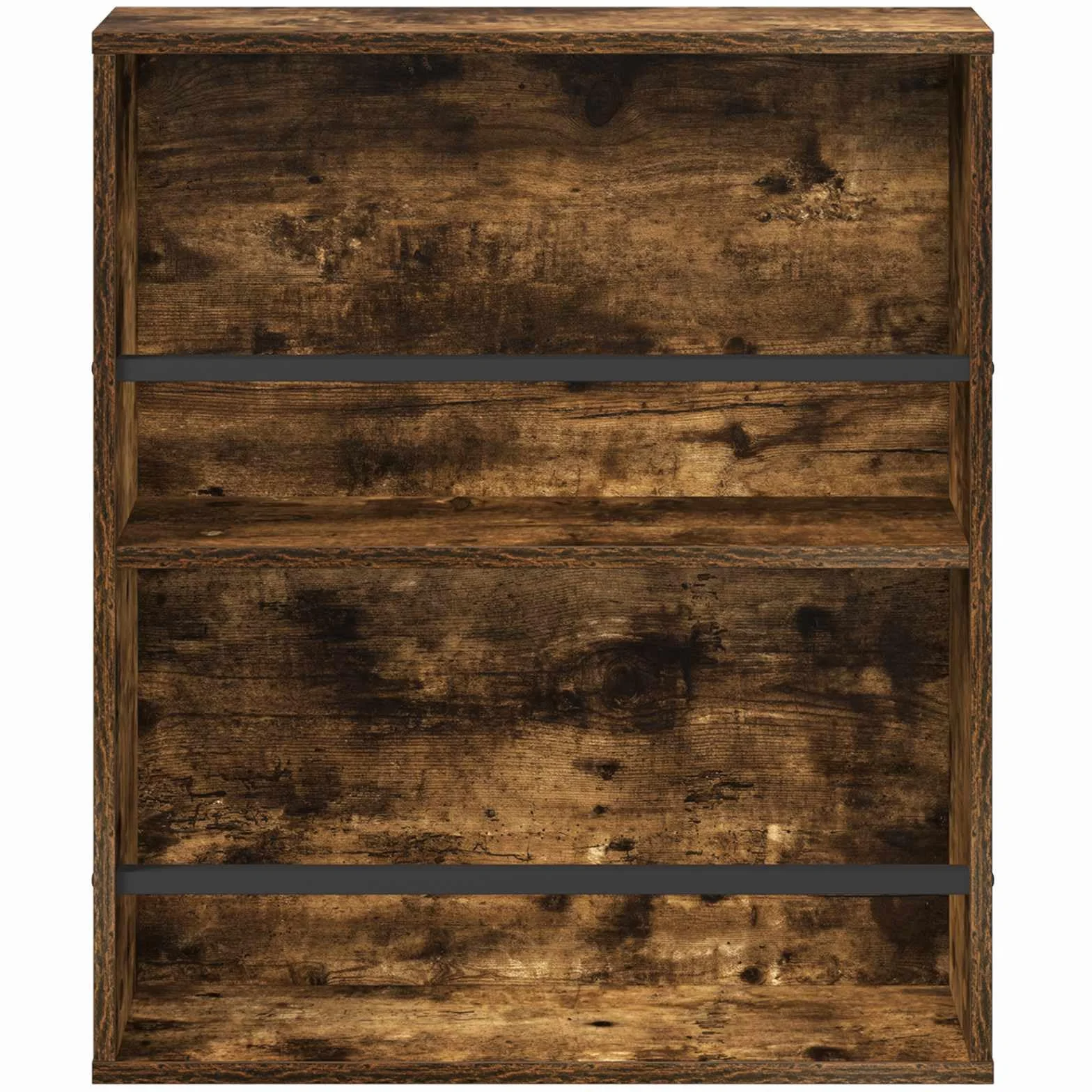 Nowoczesny stojak na czasopisma ścienny z drewna inżynieryjnego wędzonego dębu, 60 x 12 x 70 cm, regał na czasopisma z regulowanymi półkami do salonu lub biura, stylowy organizer ścienny i zysk