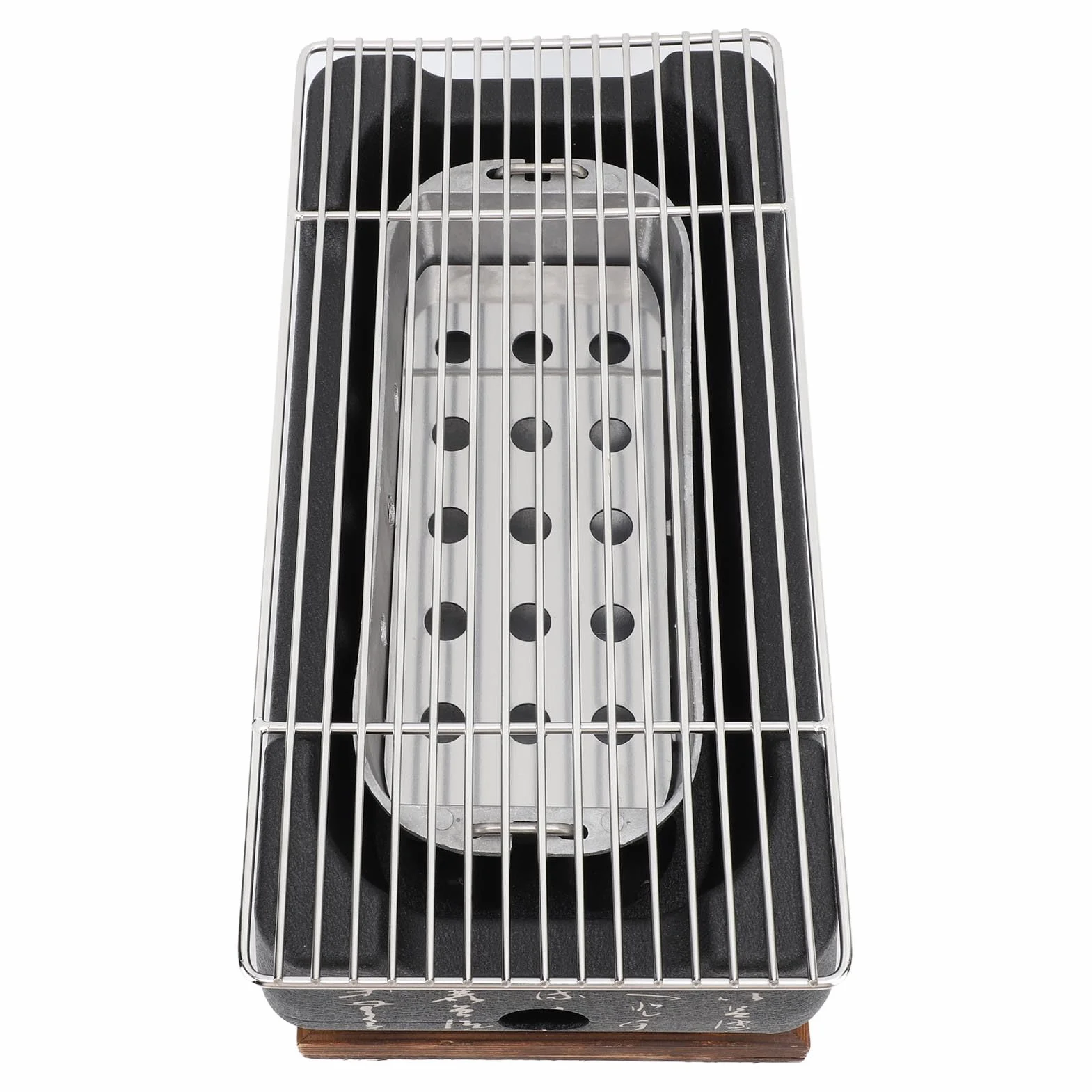 Przenośny Grill na Węgiel Drzewny w Stylu Japońskim Szybko Nagrzewająca się Płyta Druciana ze Stopu Aluminium na Spotkania Rodzinne, Kemping - Stop Aluminium, Drewno Kompozytowe (XL)
