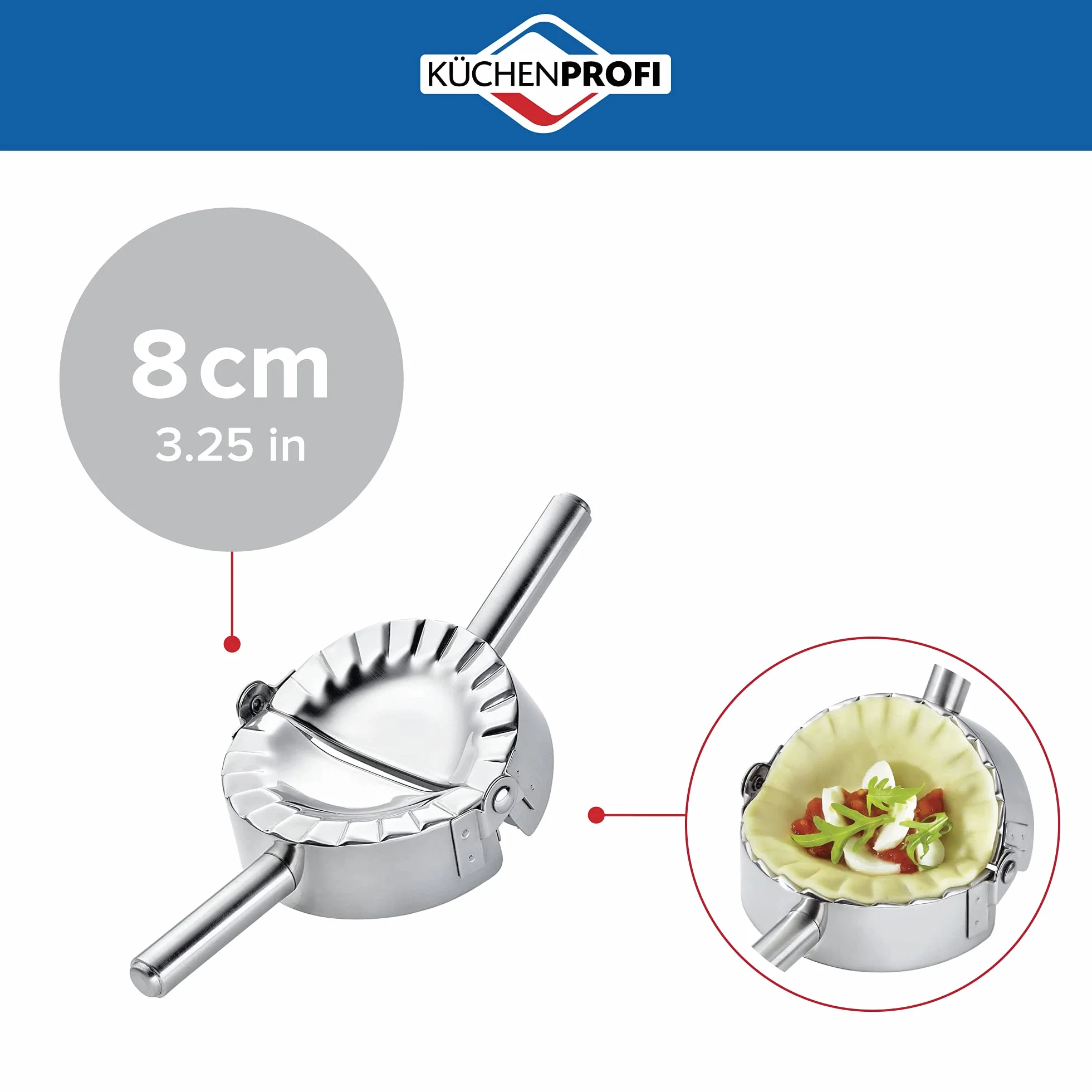Küchenprofi K0803512800 urządzenie do robienia pierogów ravioli, stal nierdzewna, srebrny