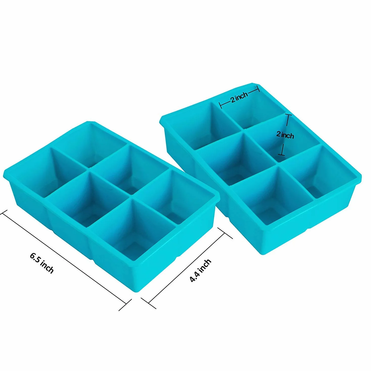 Webake Eiswürfelform Groß 2 Stück 5 x 5 cm Silikon Eiswürfel Form Eiswürfelbehälter 6er Eiswürfelformen XXL Silikonform Ice Cube Tray