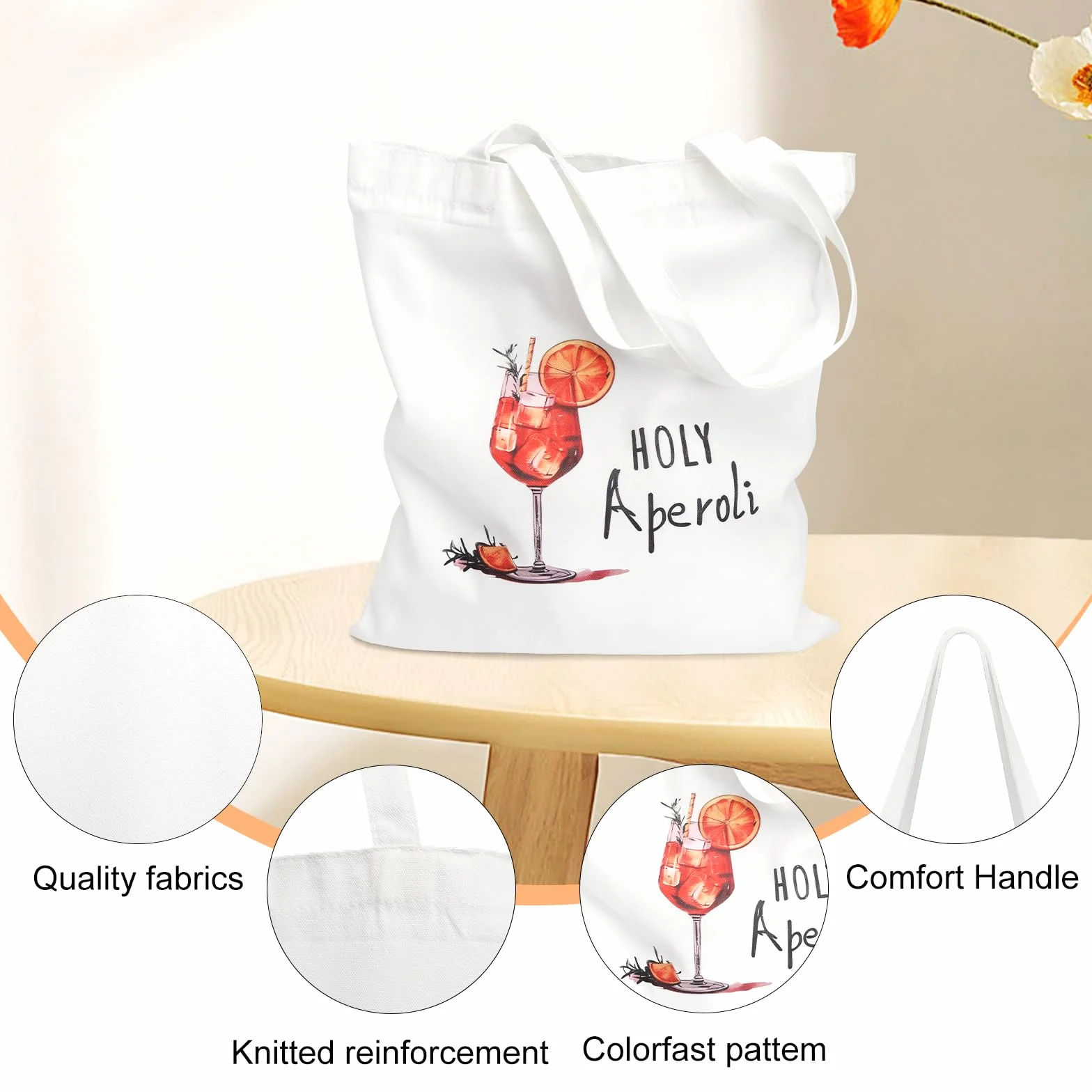 Aperol Spritz Torba bawełniana, 35 x 40 cm Torba materiałowa z nadrukiem Aperoli Gift Holy Aperoli Torba jutowa, torba na zakupy Pomysł na prezent dla dziewcząt Letnie uczucie w każdym sezonie