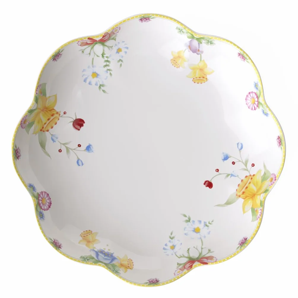 Villeroy & Boch Spring Awakening duża miska (30 cm), porcelanowa, żółta/zielona/czerwona
