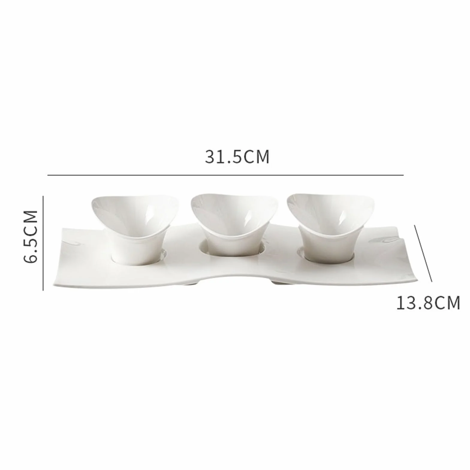 Kuchnia biała porcelanowa miska na przyprawy domowa ceramiczna sałatka dressing miska kreatywna zastawa stołowa trzy przegrody talerz na przekąski miski do dipów