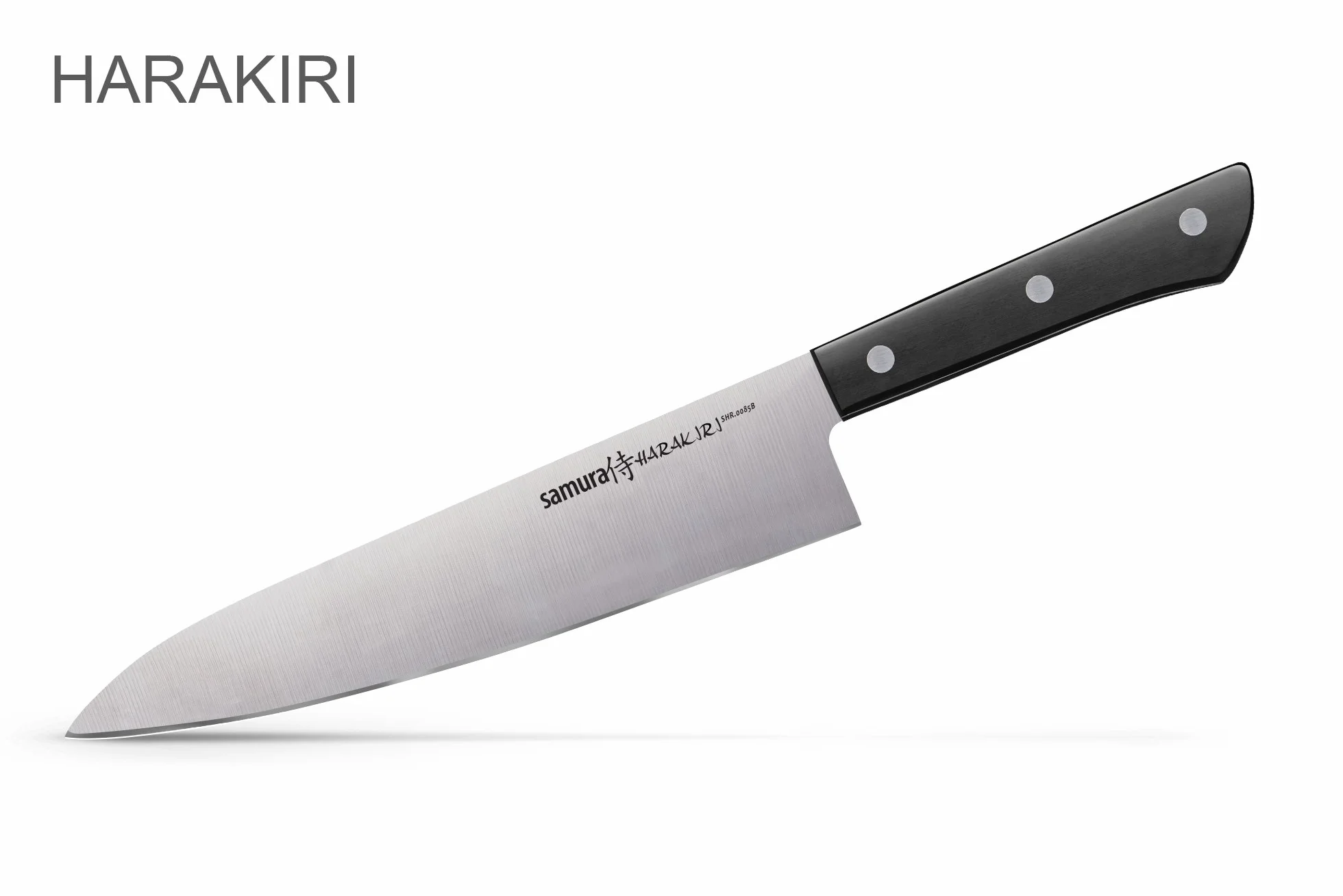 SAMURA Harakiri profesjonalny zestaw noży XXL, bardzo ostry, z 8, nóż do warzyw, nóż uniwersalny, nóż Nakiri, nóż Santoku, nóż kucharski, czarny uchwyt