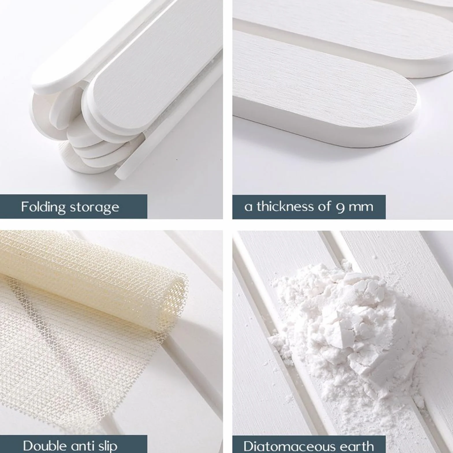 Stone Drying Mat, podkładka do suszenia naczyń, Quick-Dry Foldable Mat, do kuchni, kawiarni, baru i prysznica, minimalistyczny dodatek do natychmiastowej absorpcji wody