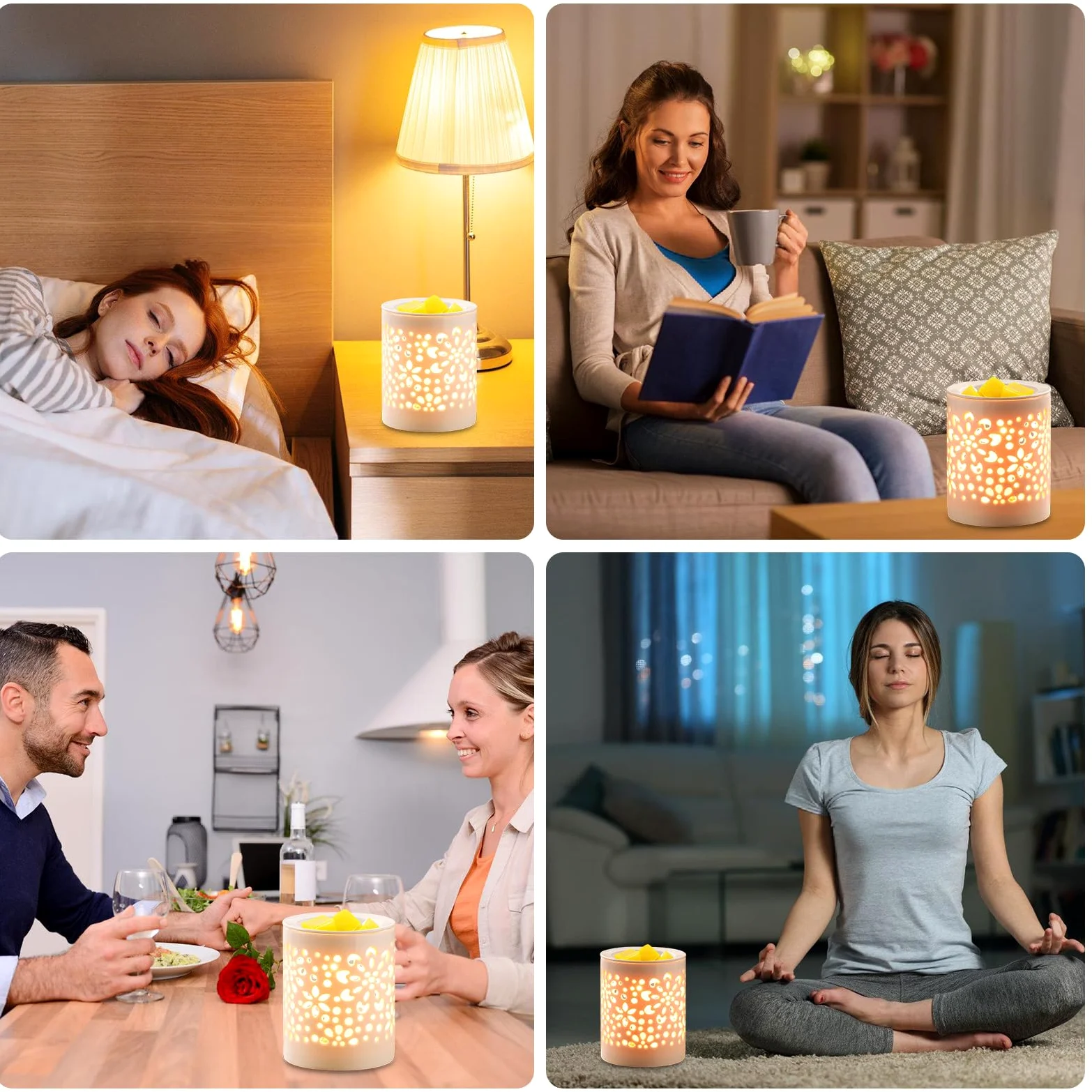 BORDEAG Podgrzewacz do topienia wosku – ceramiczna lampa zapachowa, elektryczna lampa zapachowa do wosku zapachowego, lampa zapachowa z ceramiki, zapach do pomieszczeń z podgrzewaczem, podgrzewacz do