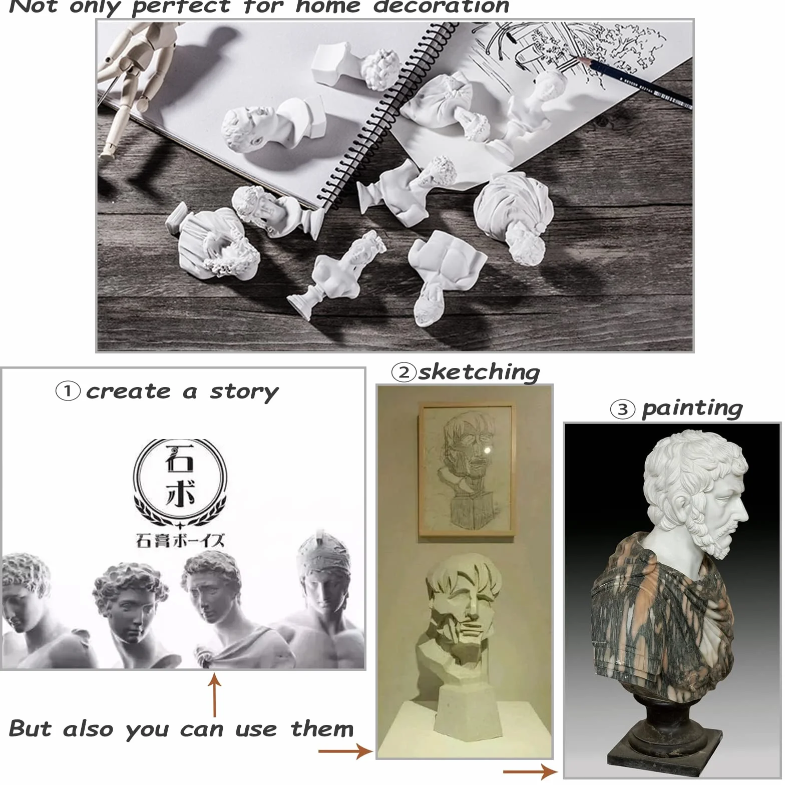 10 mini greckich posągów popiersie 6,9 cm, słynna replika figurki rzeźby z żywicy, mała głowa, tynk, chłopcy, portrety, rękodzieło, do dekoracji domu, biura, szkicowania, rysowania, farby w