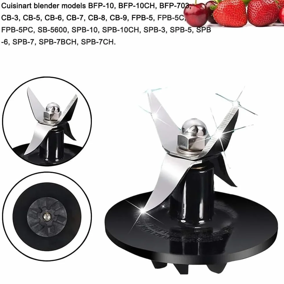 2 szt. SPB456-2B ostrze blendera ze złączem SPB7-20TX, do części Cuisinart BFP-703 FPB-5PC SPB-3 SPB-7 sprzęgło blendera Zestaw ostrzy do pokrywy blendera