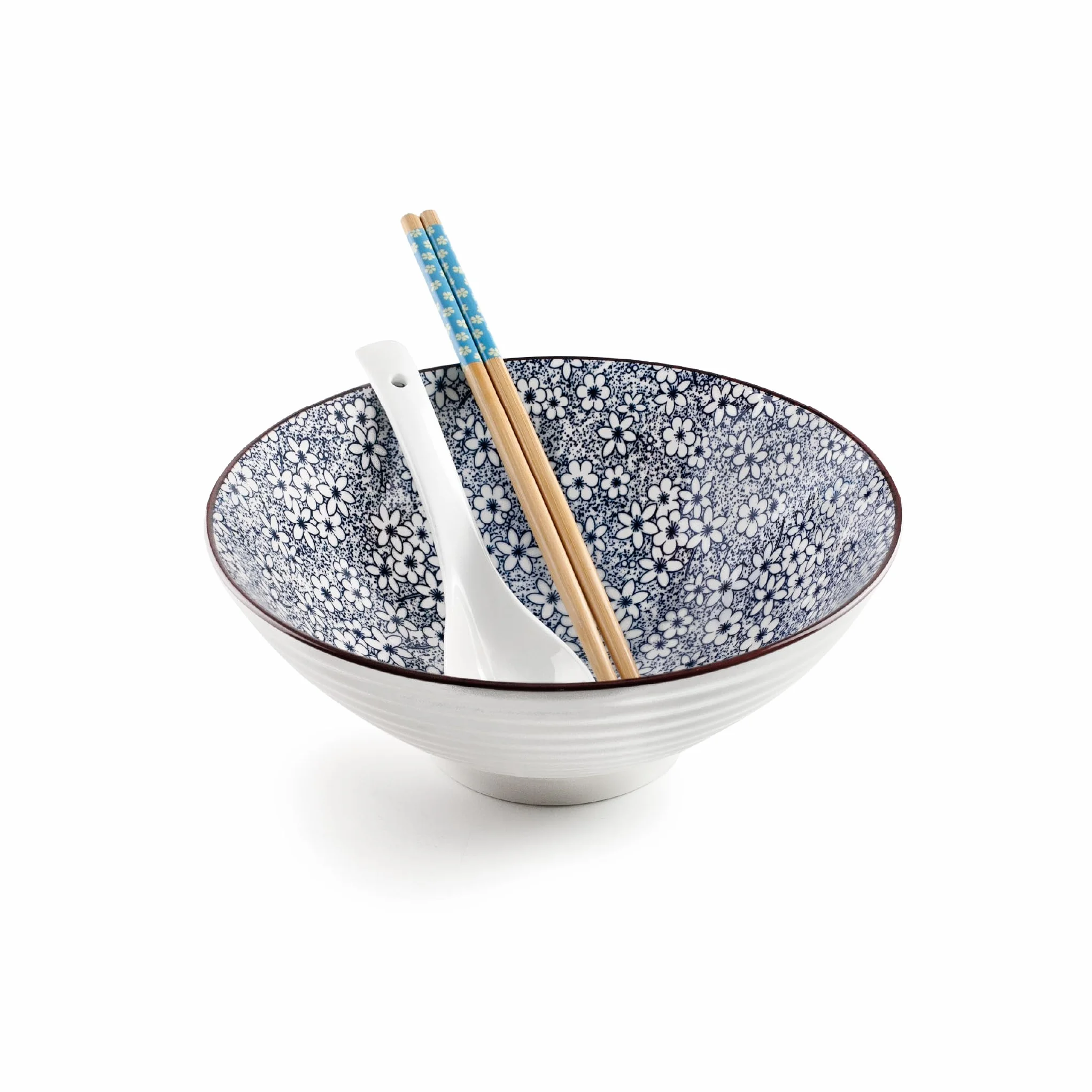 IBILI - Zestaw do Ramen Sapporo, miska + łyżka + 2 pałeczki, porcelana