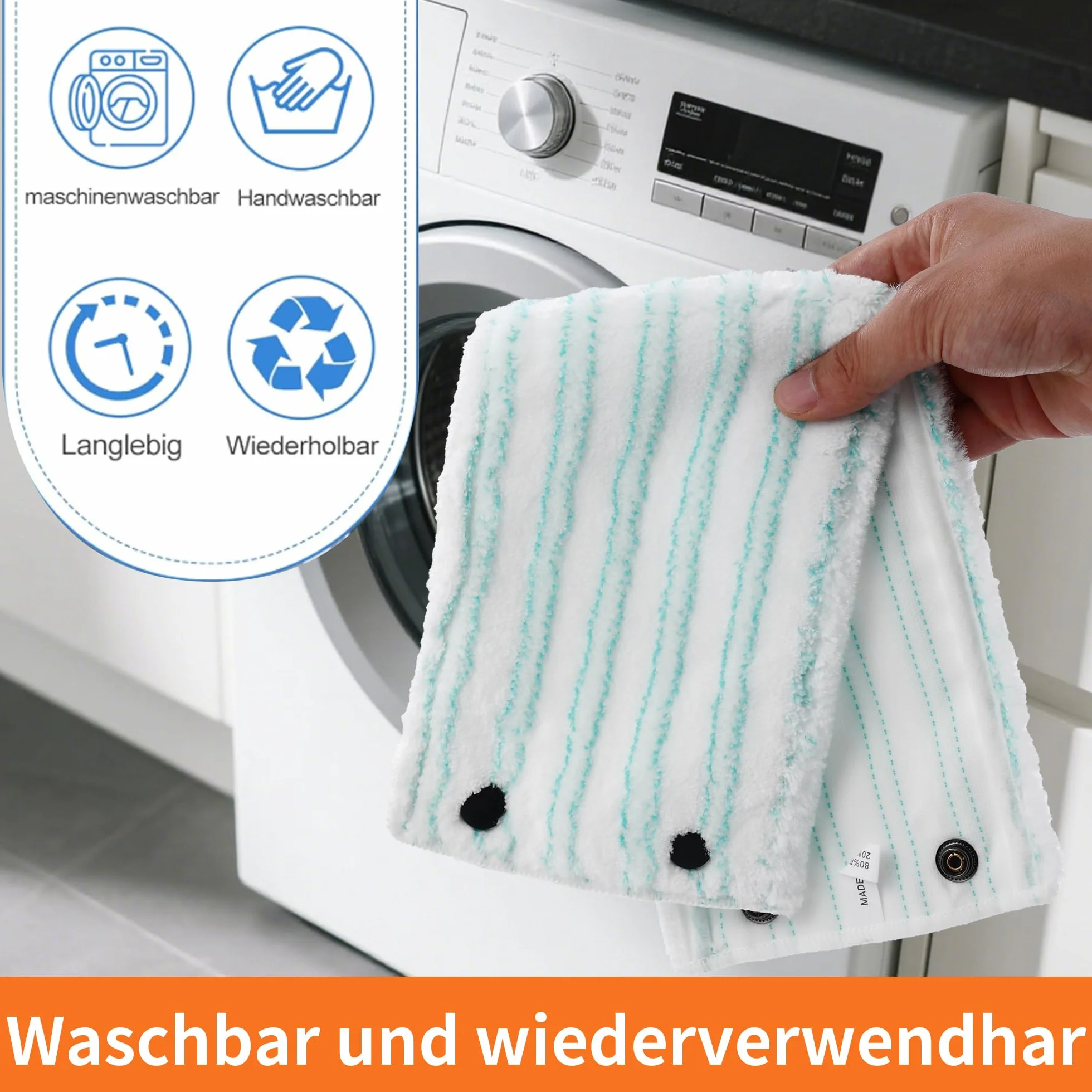 4 Częściowa nakładka z mikrofibry mopa do Leifheit Combi/Clean Twist M Micro Duo, odpowiednia do wszystkich rodzajów podłóg, wymienna ściereczka do mopa jest bardzo chłonna i doskonale usuwa plamy