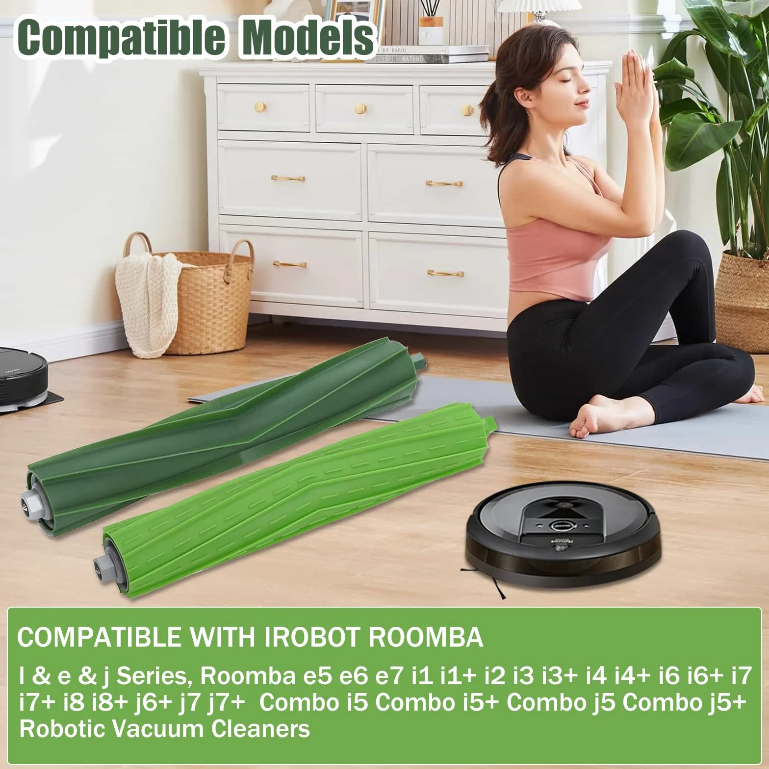 Części Zamienne Szczotki Rolkowe do iRobot Roomba i &e & j Szeregi E5 E6 i1 i1+ i7 i7+ i7 I7 Plus i6 i6+ i3 i3+ i4 i4+ i8 i8 j7 j7+ Akcesoria do Odkurzacza (Zestaw 2 szt.)