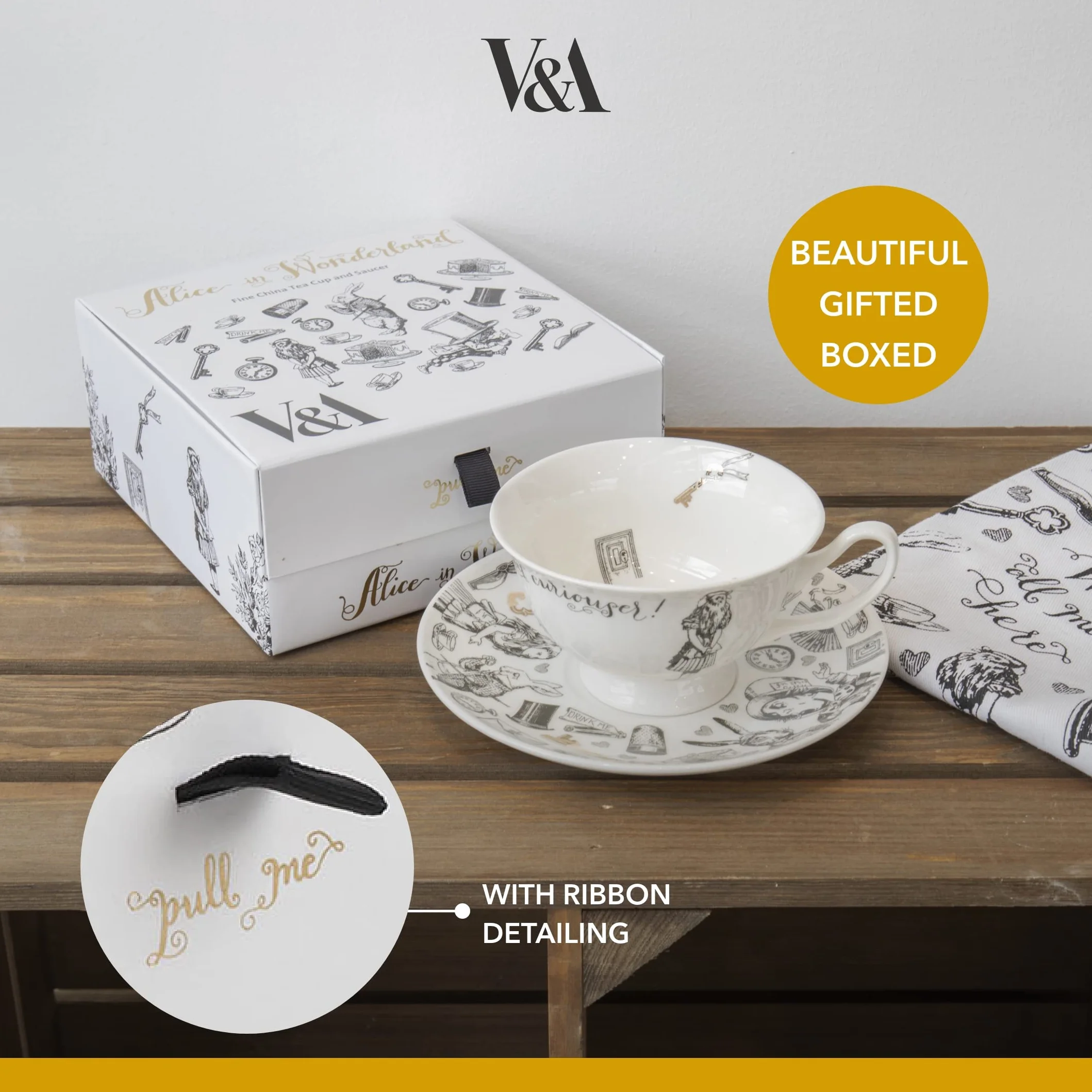 V&A Alicja w Krainie Czarów Filiżanka i Spodek do espresso, 100 ml