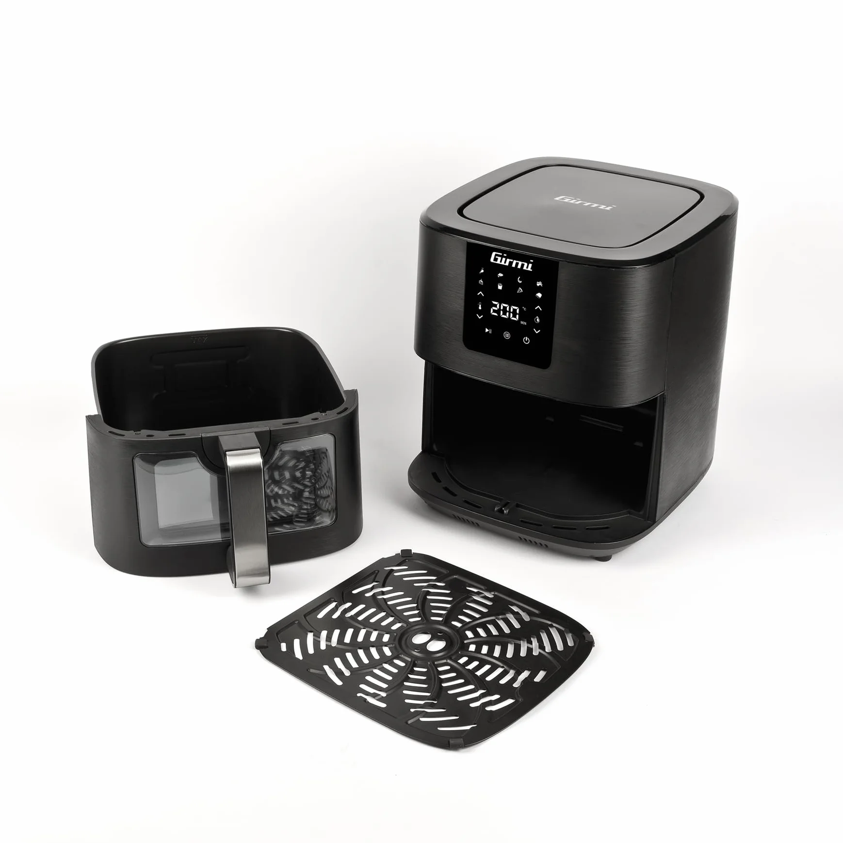 Girmi FG79 Ecofrit 9L frytkownica powietrzna, 1700 W, 9 litrów XXL, 8 programów, wyświetlacz cyfrowy, oświetlenie wewnętrzne, timer, książka kucharska w zestawie