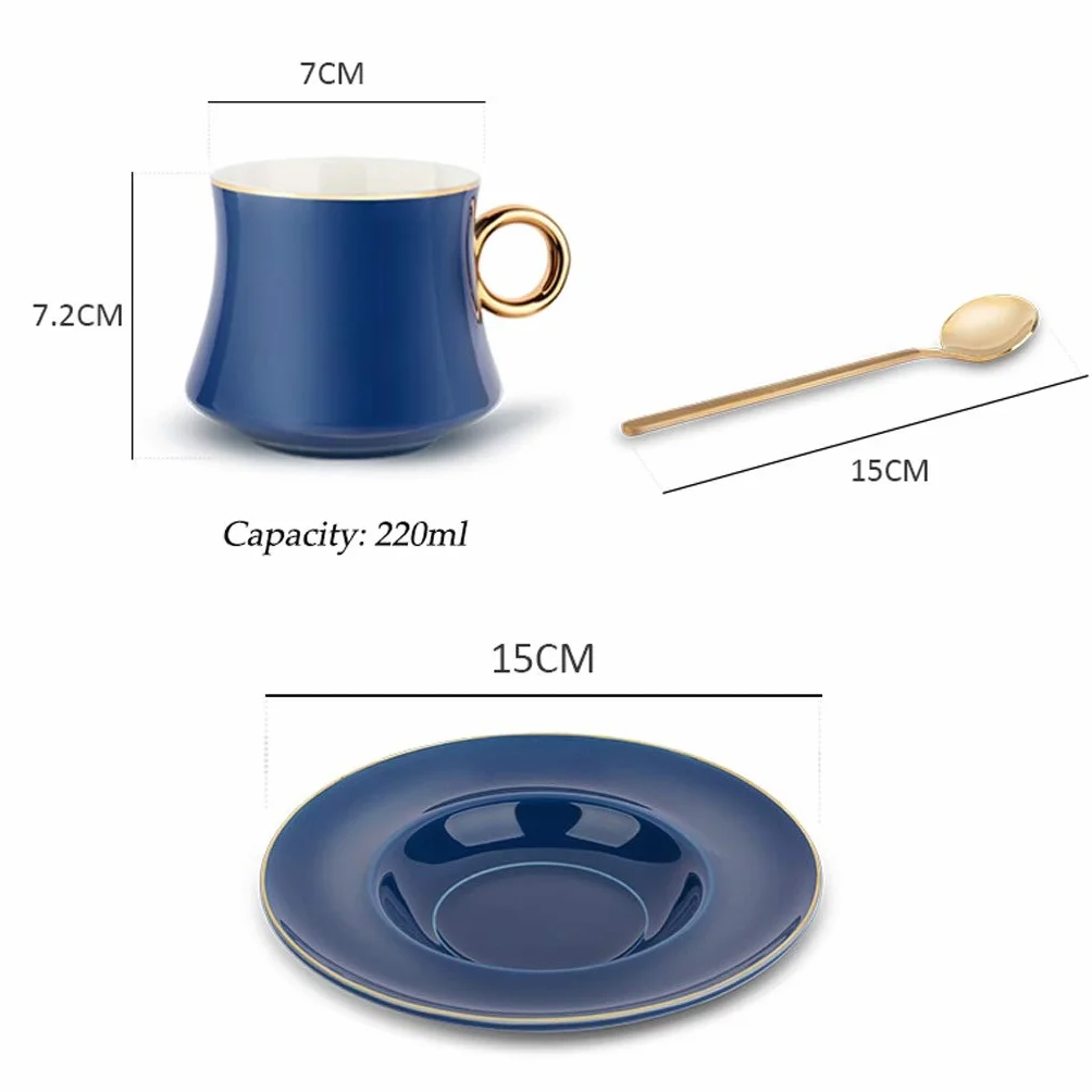 Uniwersalny zestaw do herbaty, filiżanka do kawy, zestaw filiżanek do kawy, popołudniowa herbata, ceramiczny kubek, zestaw filiżanek i spodków, 7,4 uncji
