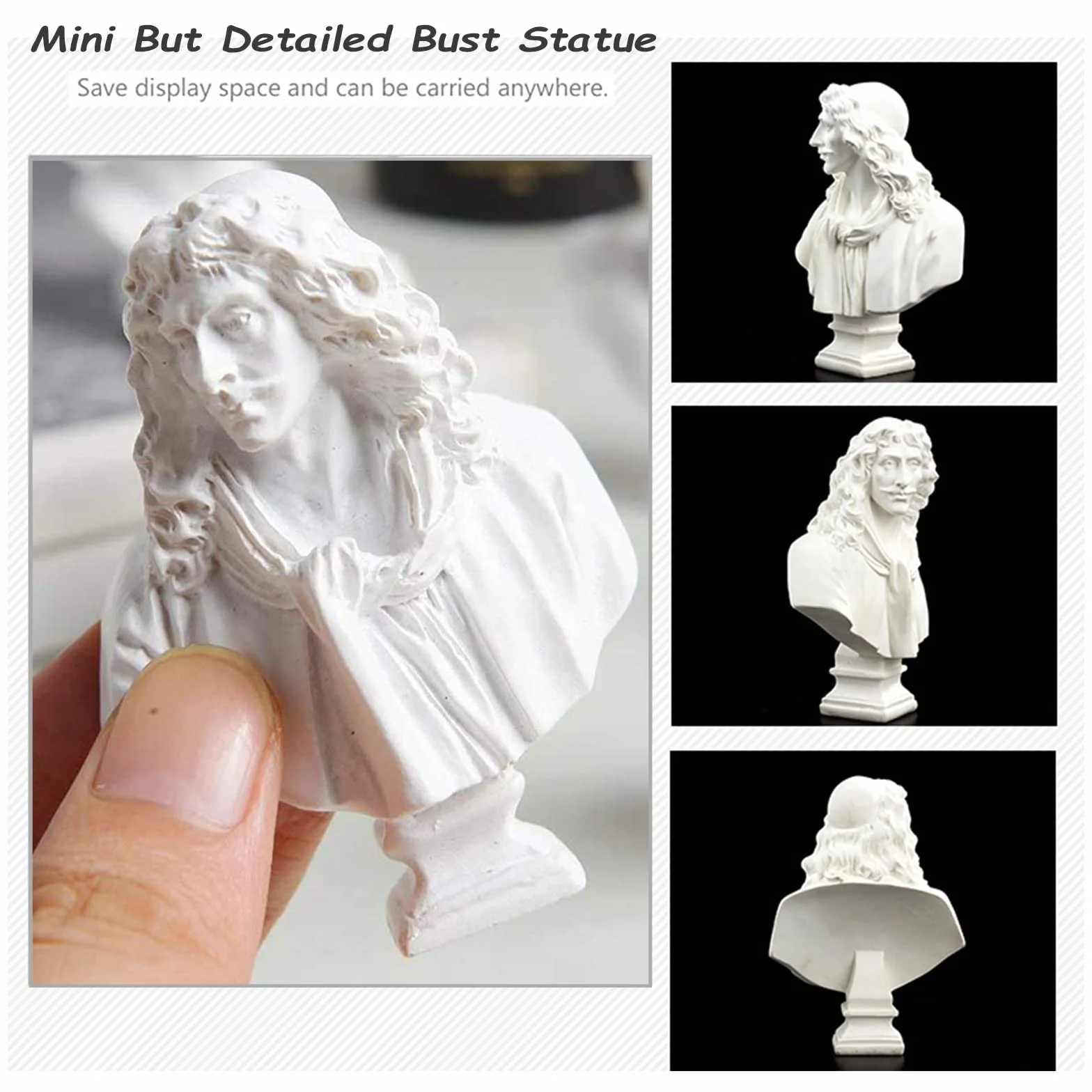 10 mini greckich posągów popiersie 6,9 cm, słynna replika figurki rzeźby z żywicy, mała głowa, tynk, chłopcy, portrety, rękodzieło, do dekoracji domu, biura, szkicowania, rysowania, farby w
