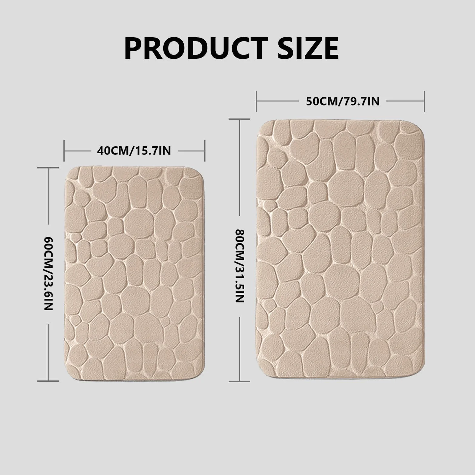 Mata do kąpieli z pianki zapamiętującej kształt 40 x 60 cm chłonna prać w pralce wielbłądzi