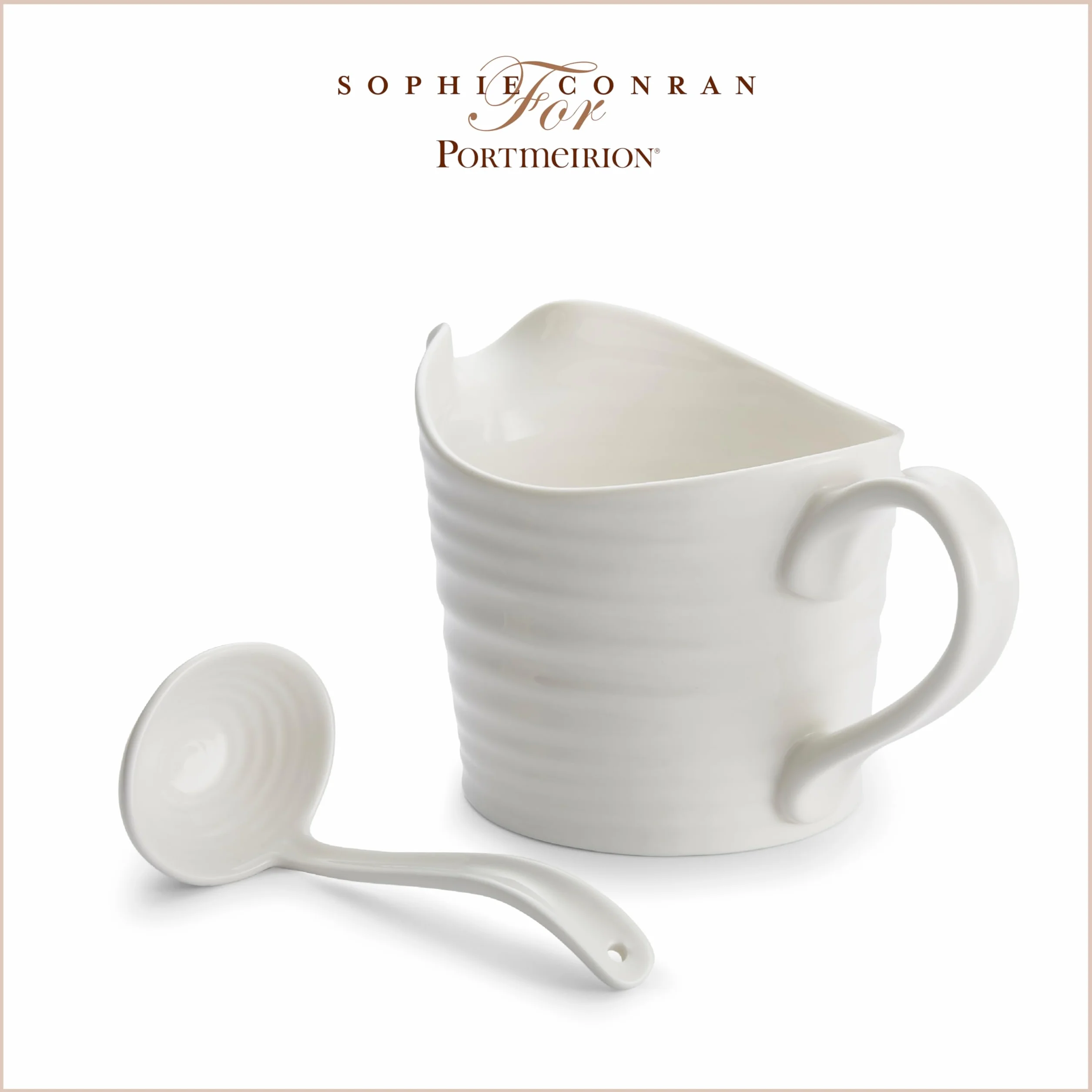 Portmeirion Dom i prezenty CPW78895-XP dzbanek na sos i mini chochla, porcelana, biała, 18,5 x 11 x 13 cm