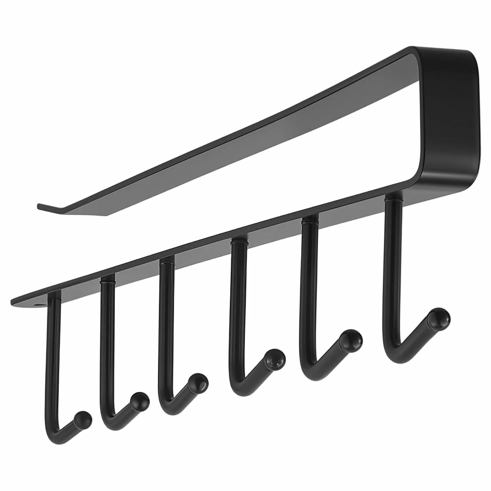 5 metalowych uchwytów na filiżanki, czarne, bez wiercenia, haczyki pod szafkę, organizer na kubki, przybory kuchenne, krawaty, szaliki, 5 sztuk