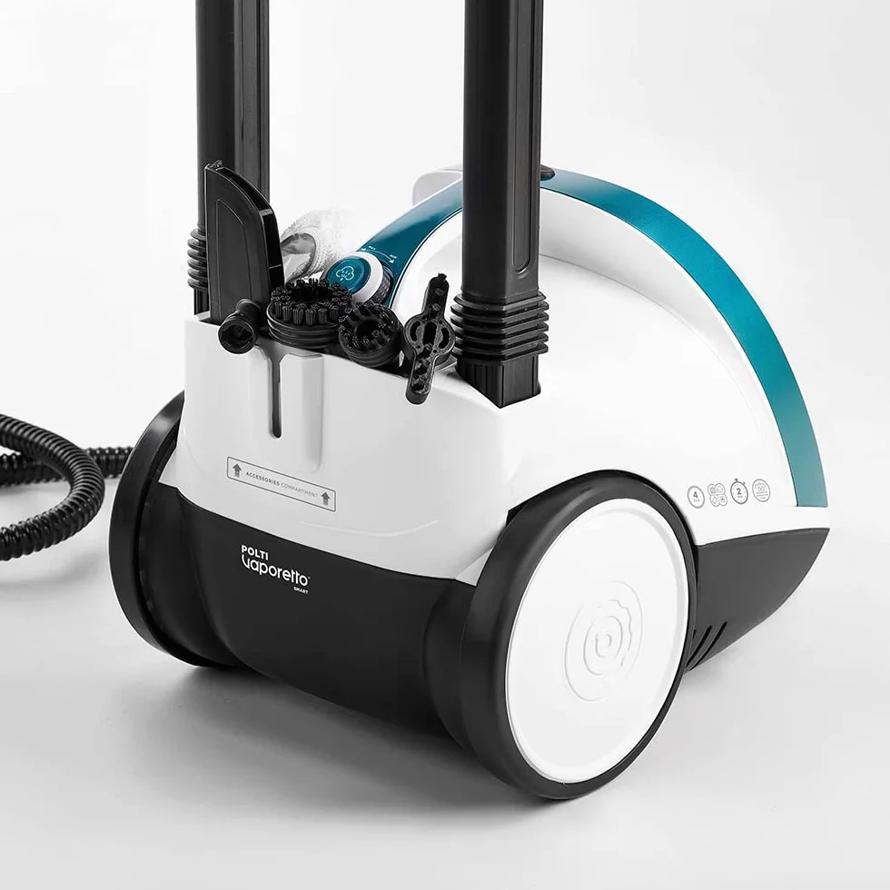 Polti Vaporetto Smart 100_T Steam Cleaner 4 bar myjka wysokociśnieniowa 9 akcesoriów biały turkusowy