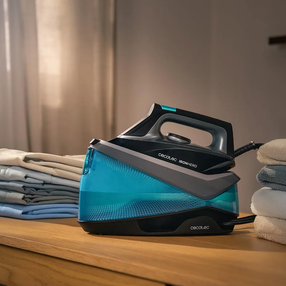 Cecotec Centrum Prasowania Poziomego IronHero H-2800 Station. 2800W, Para 135g/m, uderzenie 360g/m, płyta ceramiczna, antykorozyjna, automatyczne wyłączanie, precyzja, regulacja temperatury