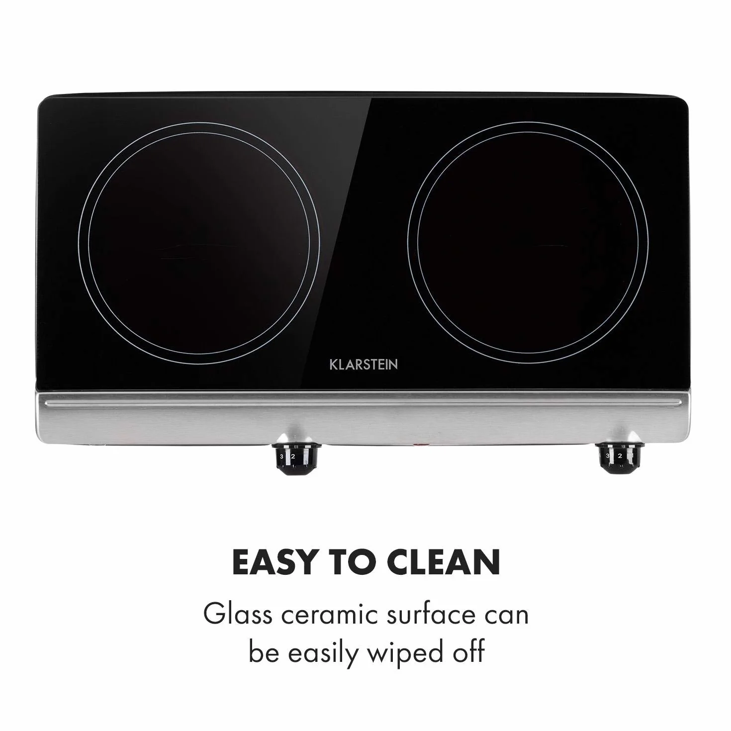 Klarstein Cookbuddy Podwójna płyta grzewcza 2400 W ceramika szklana 2x18 cm