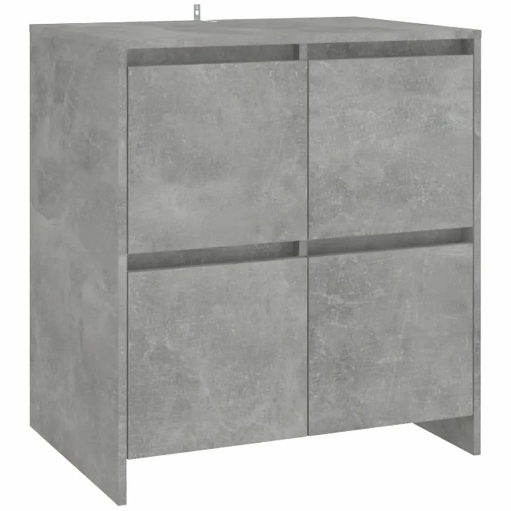 Kredens zestaw 2 betonowych szarych, 70 x 41 x 75 cm, materiał drewnopochodny, z 4 drzwiami, przestronne miejsce do przechowywania, do salonu, kuchni, jadalni, uniwersalna szafka do
