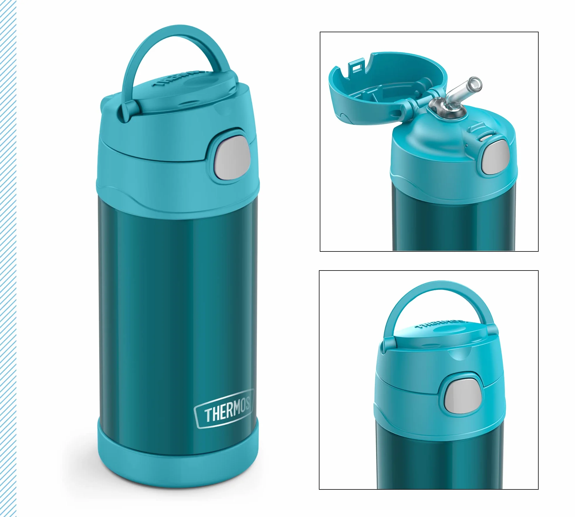 THERMOS Funtainer Straw Bottle 0,35 l termos dla dzieci ocean teal szczelny 12 h