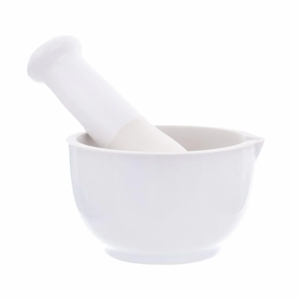 Orion Ceramiczny moździerz z tłuczkiem, moździerz do przypraw, biały Ø 8,5 cm