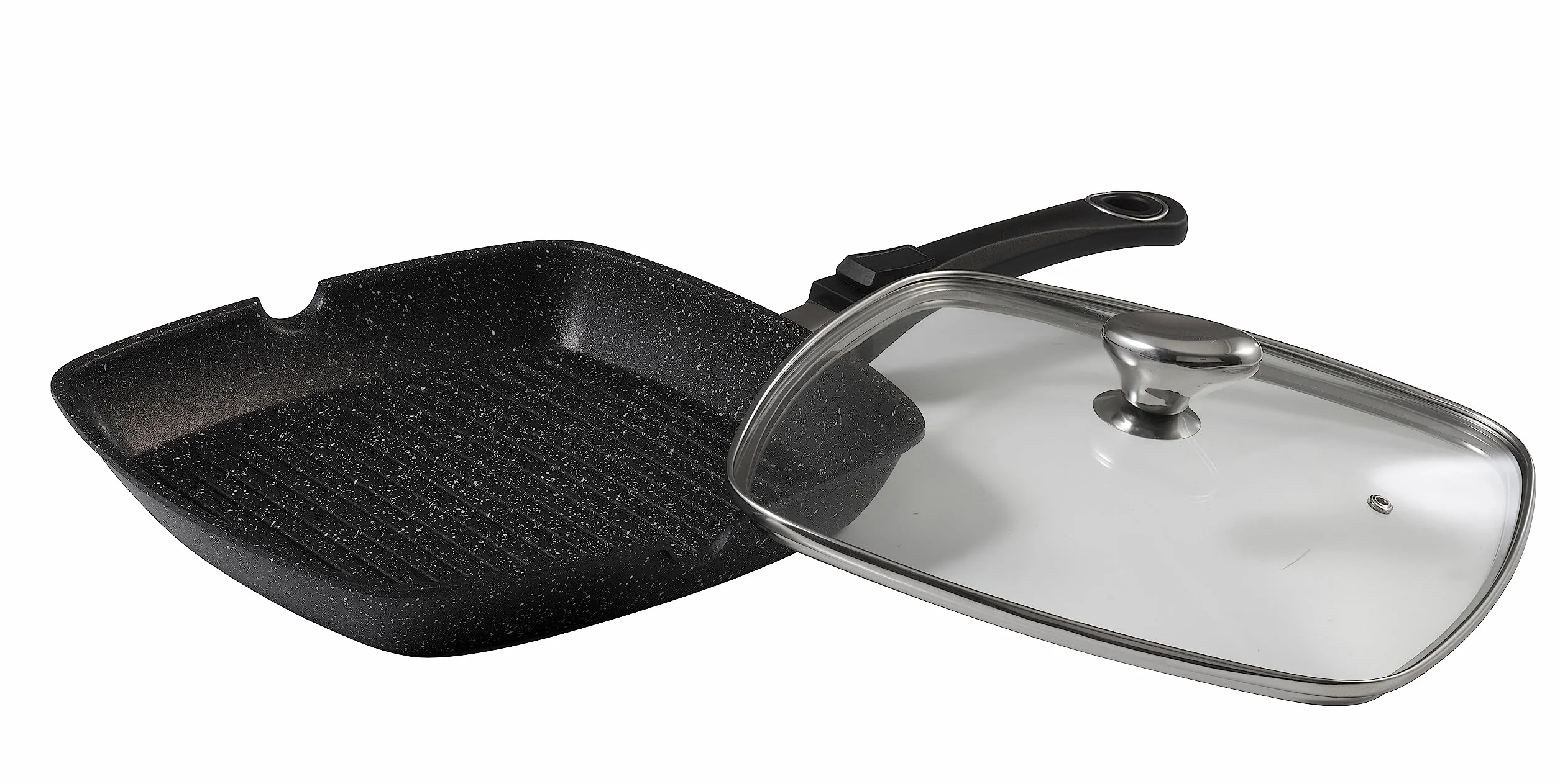 Pradel Excellence 52383M patelnia grillowa ze szklaną pokrywką, 28 x 28 cm