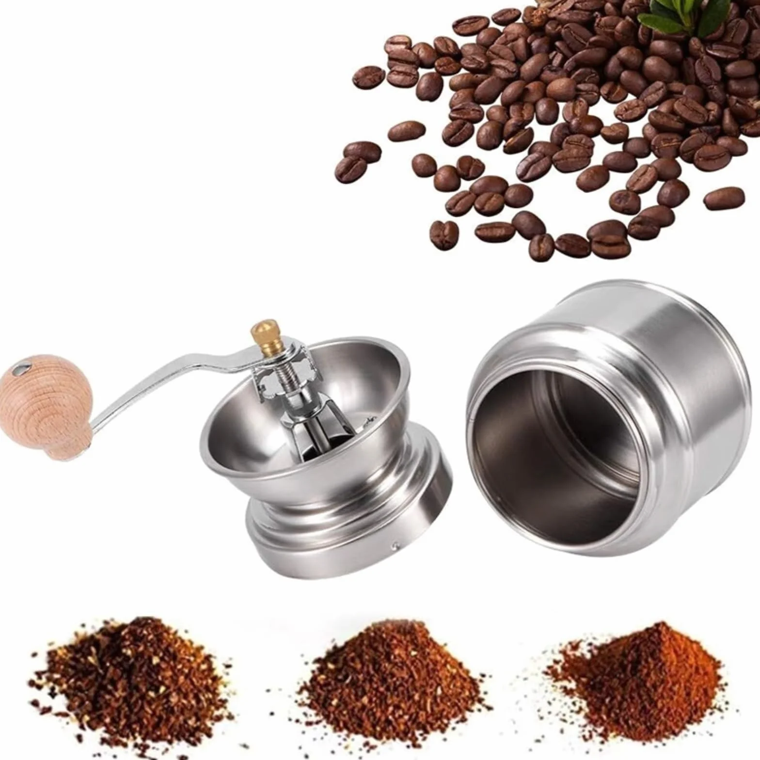 Młynek Do Przypraw Pieprzu Ręczny Młynek Do Kawy, Ze Stali Nierdzewnej I Wanilii, Gałka Muszkatołowa, Sól, Pieprz Do Różnych Przypraw(1pcs)