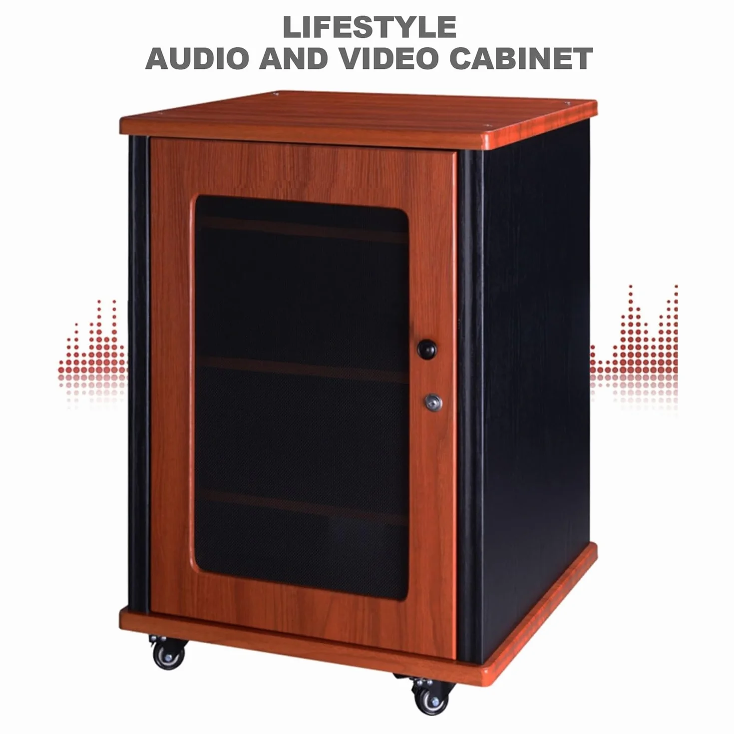 Szafka na konsolę multimedialną z półkami do przechowywania, stojak stereo do odtwarzacza DVD, dekoder kablowy, konsola do gier, router, komponenty audio-wideo, szary orzech