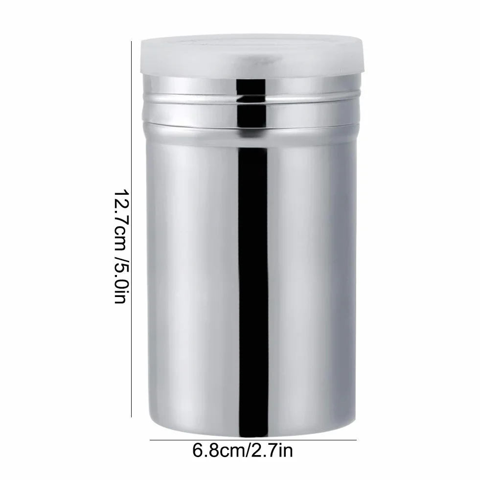 Shaker do Cukru w ​​​​Proszku ze Stali Nierdzewnej, Shaker do Cukru Cynamonowego Cukier Puder w Proszku Mąka Kakaowa Przesiewacz do Kawy Narzędzia Kuchenne Pokrywa Shaker (L)