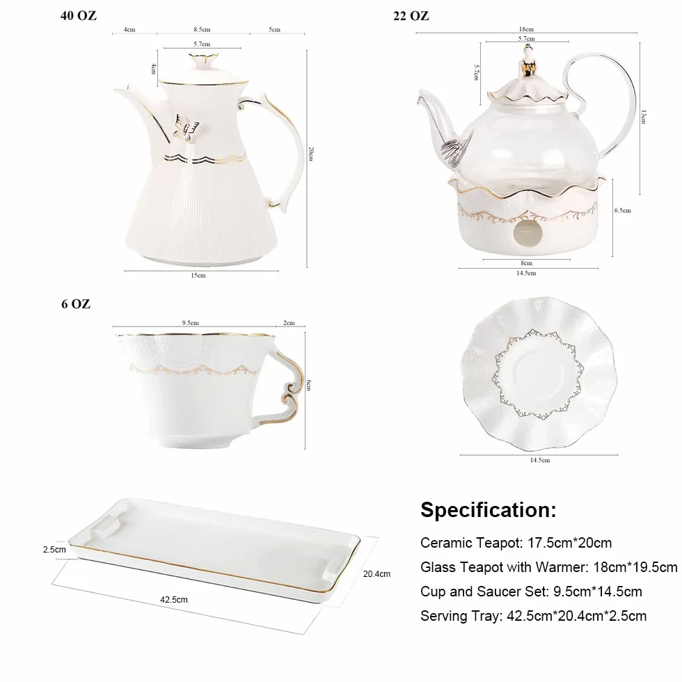 Porcelanowy czajniczek 1,14 ml biały ceramiczny dzbanek do herbaty z sitkiem na śniadanie dom kuchnia herbata