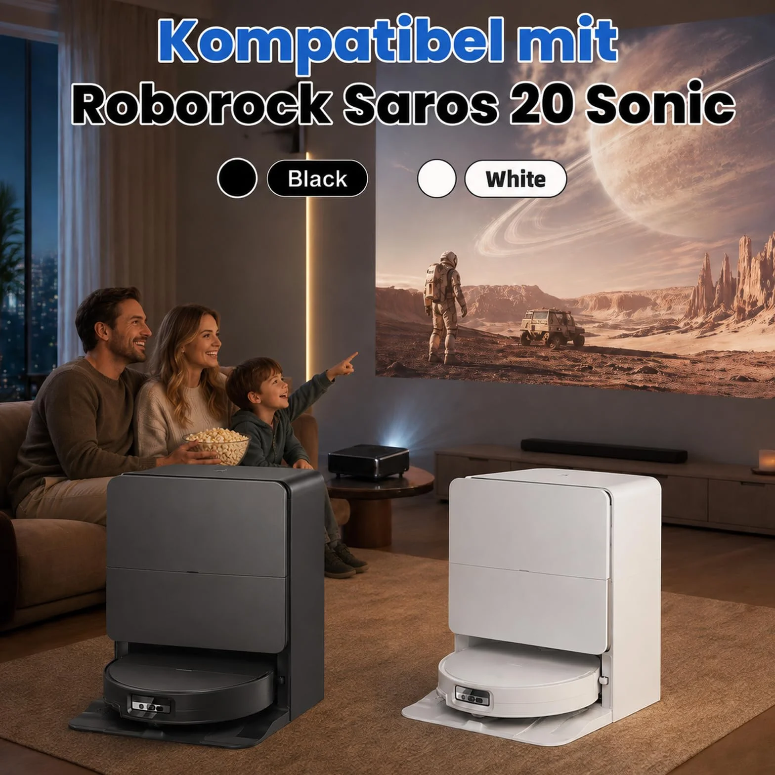 Roborock Saros 20 Sonic 29-elementowy zestaw akcesoriów: 2 pary głównych szczotek, 6 worków, 6 padów, 4 filtry, 6 szczotek bocznych, 1 szczotka do czyszczenia