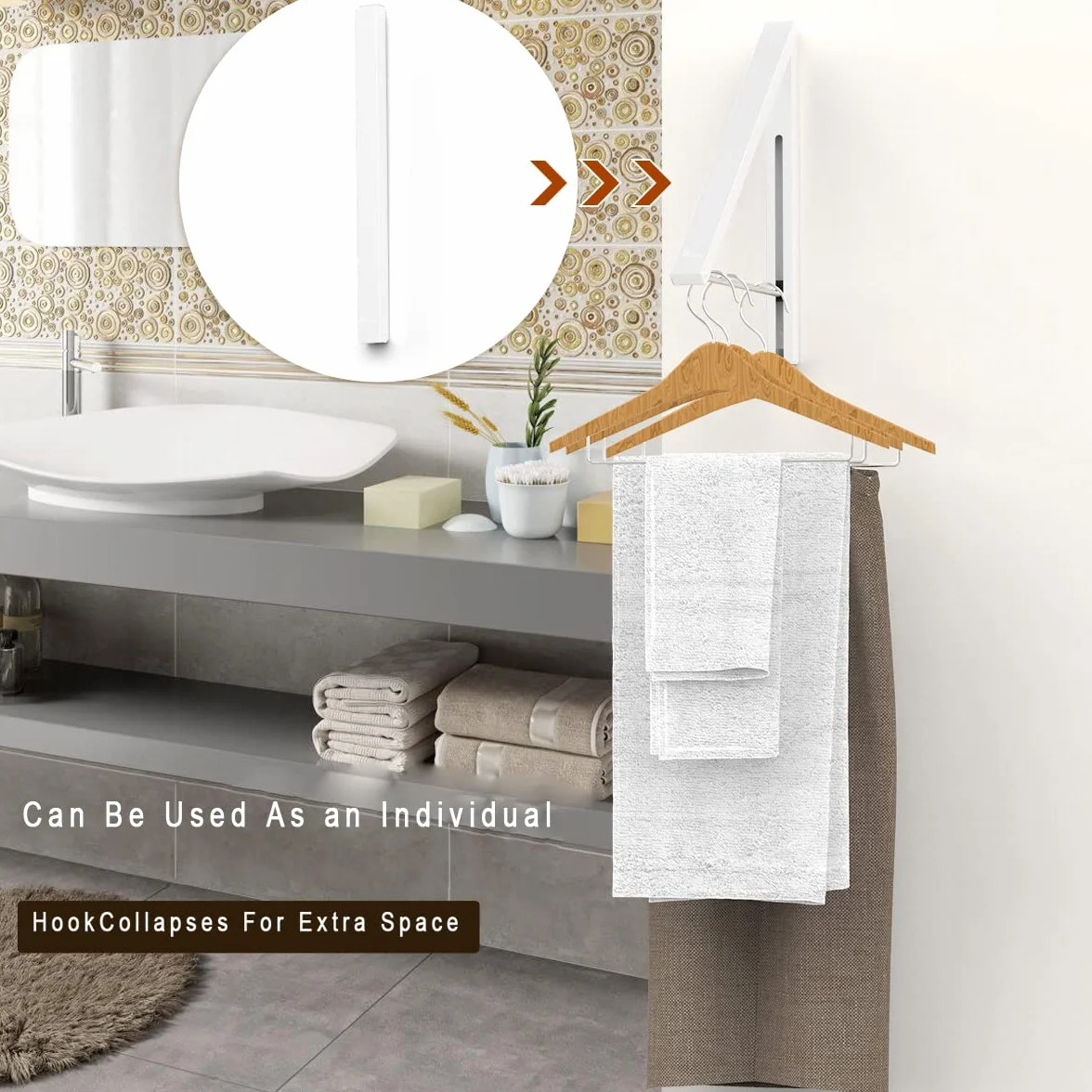 Suszarka montowana na ścianie składany wieszak na ubrania aluminiowy organizer