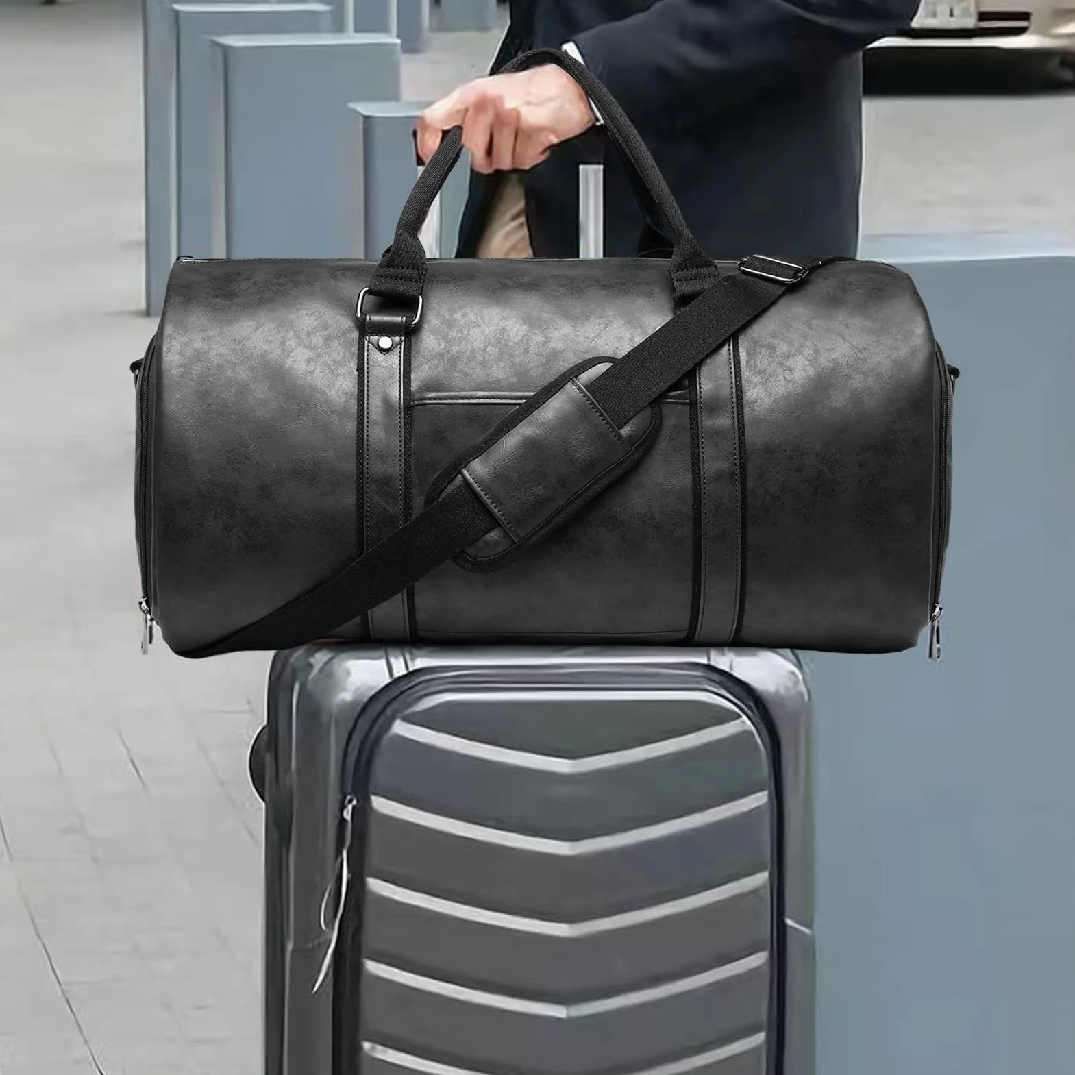 Torby podróżne na odzież,Torba podróżna na odzież - Duża torba garnitur | Wodoodporna torba garnitur,Przedział buty, skórzana walizka ubrania dla męża, mężczyzn, kobiet
