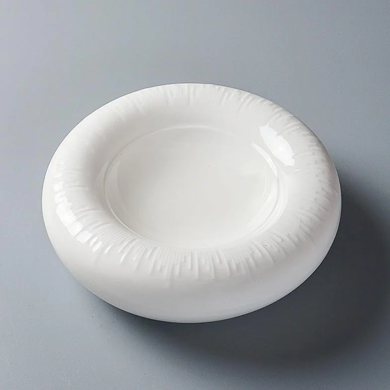 TEESONG Talerz obiadowy talerze zachodnia zastawa stołowa ceramika czysta biel kreatywny design wzór prywatne jedzenie przystawki naczynia proste wegetariańskie restauracja talerz talerz talerz do